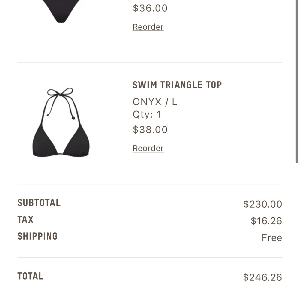 SKIMS SWIM TRIANGLE TOP ONYX / L - Picture 4 of 4